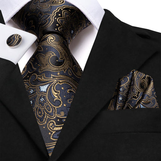 Gold Peacock with Diamonds Tie Set