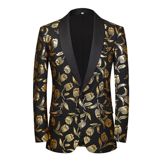 Gold Tulips In Black Tuxedo Jacket