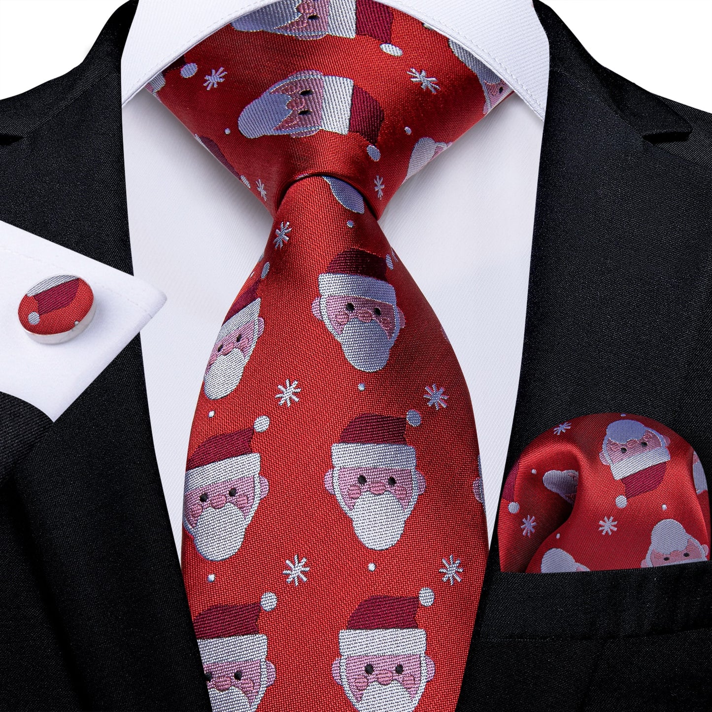 Christmas Tie, Pocket Square and Cufflinks