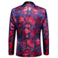 Red Roses In Blue Tuxedo Jacket - Masculine Clothes