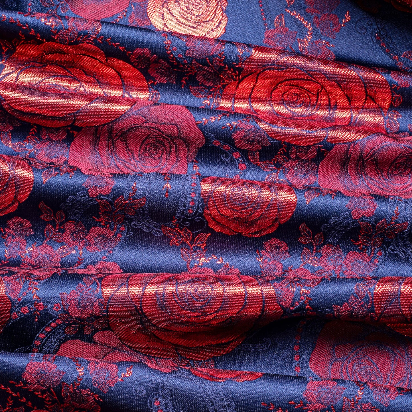 Red Roses In Blue Tuxedo Jacket