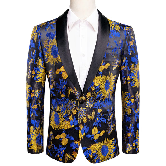 Sunflower In Blue Tuxedo Jacket