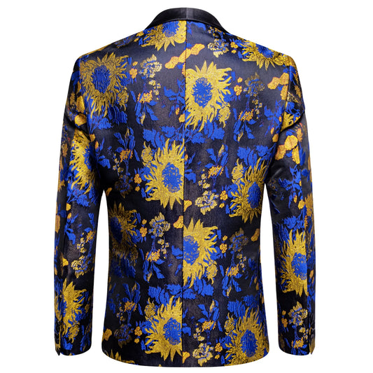 Sunflower In Blue Tuxedo Jacket