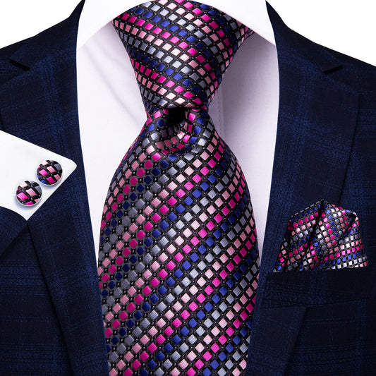 Colorful Domino Tie, Pocket Square and Cufflinks - Masculine Clothes