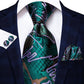 Purple and Green Silk XL Tie Set - Masculine Clothes