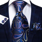 Blue Petals Silk XL Tie Set - Masculine Clothes