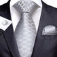 Silver Fish Scales Silk Tie Set - Masculine Clothes