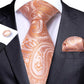 Peach Halves Silk Tie Set - Masculine Clothes